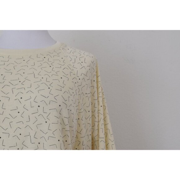 Vintage 80s Batwing Sleeves Abstract Shirt by Currants by Jeri-Jo size M - Picture 7 of 10